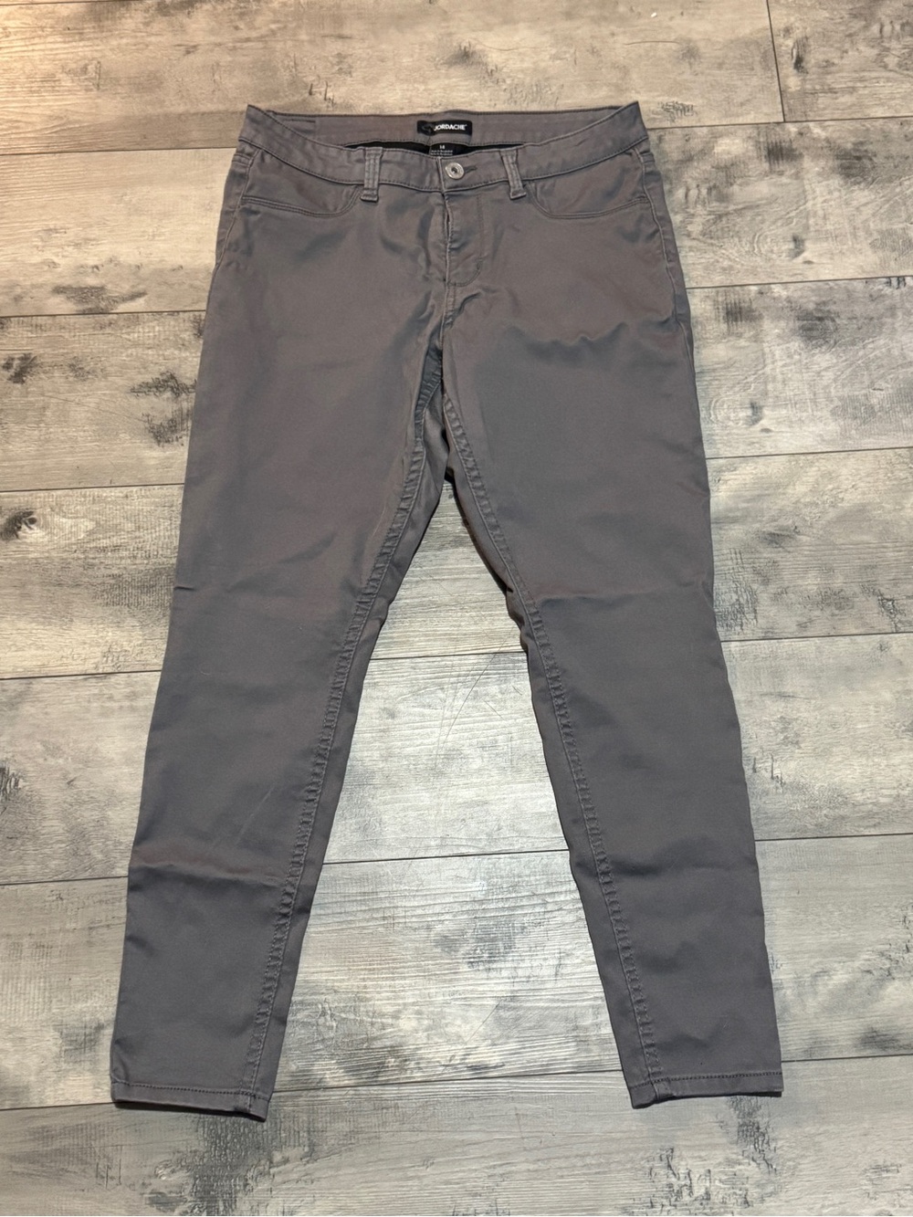 Jordache Skinny Ankle Pants, Grey, Size 14